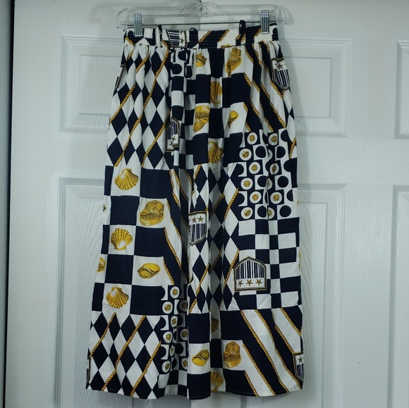 Nautical Beachy Style Long Flowy Skirt sz Small - Picture 1 of 4